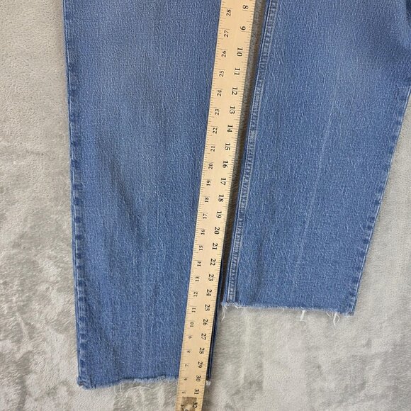 Abercrombie & Fitch Jeans Womens 27 4R Blue 90s Relaxed High Rise Raw Hem Denim - Picture 4 of 11